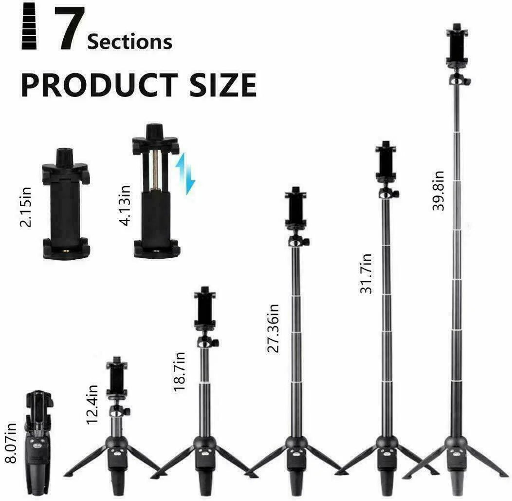 Selfie Stick Tripod 40" Bluetooth Remote Portable for Iphone and Android Phones